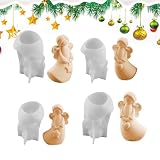 Silikonform Engeln, 4 Stück 3D Weihnachten Engeln Kerzenformen, Für Tortendekoration, Cupcake Topper, Süßigkeiten, Schokolade, Polymer Clays Und Blütenpaste