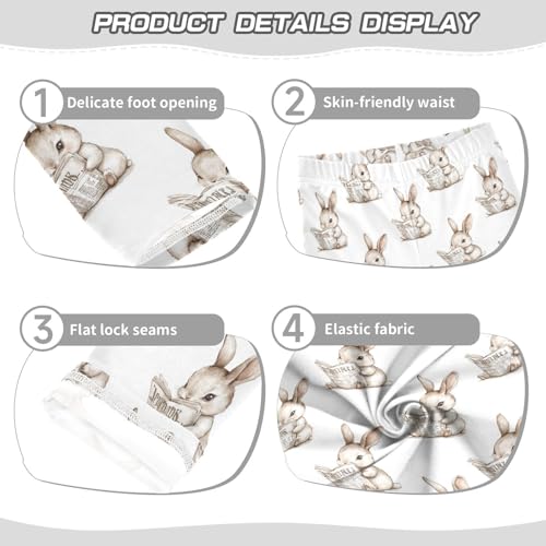 Girls Leggings Funnt Rabbit Bunny Soft Toddler Leggings for Girls Kids Pants Size 4T-10T3