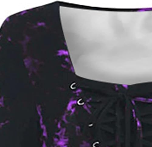 Miniatura 4 de JEGULV Vestido gótico renacentista para mujer, Halloween, medieval, retro, con cordones, gótico, cosplay, dobladillo irregular