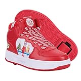 HEELYS Footwear Wheeled Heel Shoe, RED ELF/WHT, 1 US Unisex Little Kid