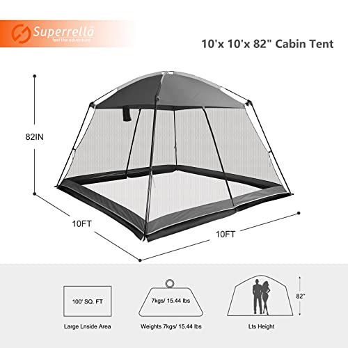 Screen-House-10x10-Ft-Square-Camping-Canopy-Tent-Sun-Shade-Gazebo-Shelter-Perfect-for-Outdoor-Activities-Shale-Gray