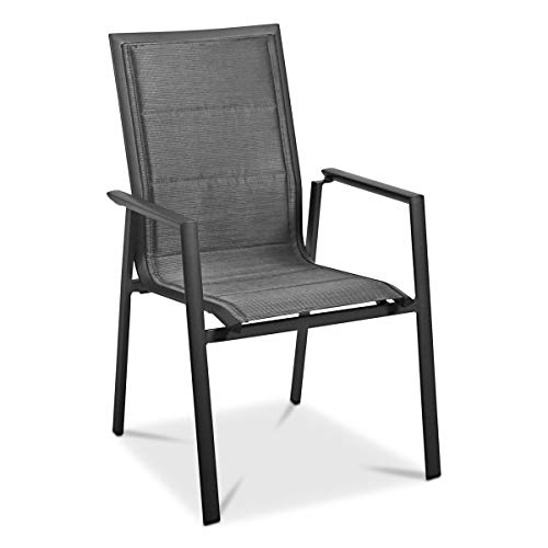 MONBEA Austin Stackable Chair Aluminium Garden Chair with Textile Cover