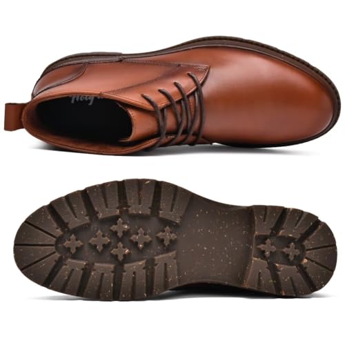 Image of Casual Boots, Genuine Leather Oxford Dress Shoes Brown 9