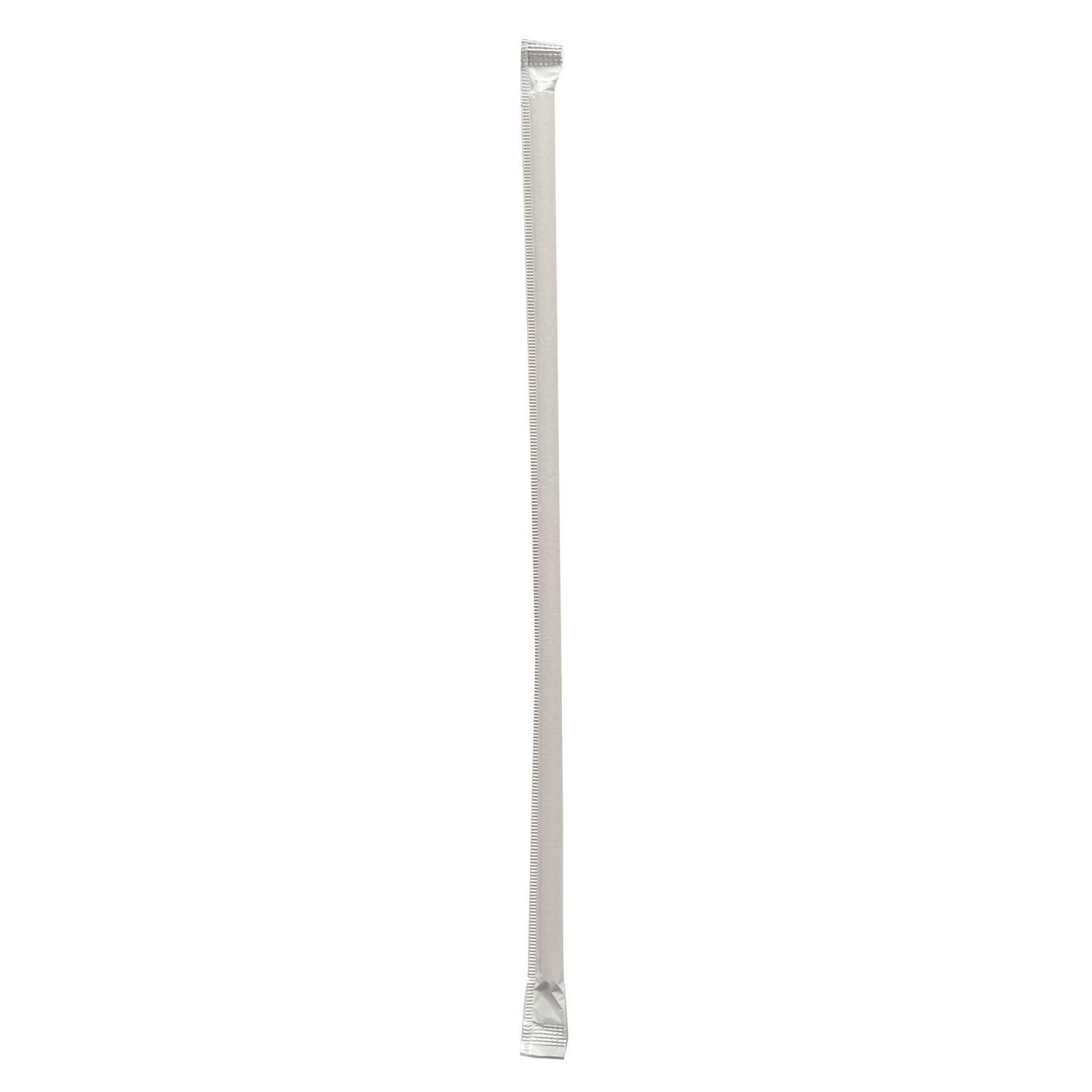 Boardwalk Individually Wrapped Giant Straws, 10.25", Polypropylene, Red/White Striped, Case of 1,200