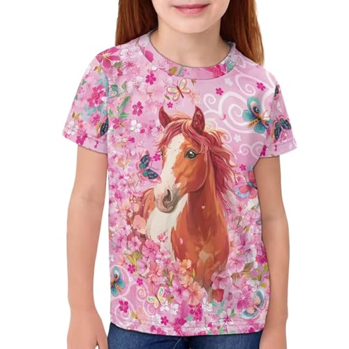 Image of WELLFLYHOM Kids Tshirts Girls Boys Short Sleeve Crewneck Tees Shirts Casual Sport Pullover Tops Size 3-16 Years