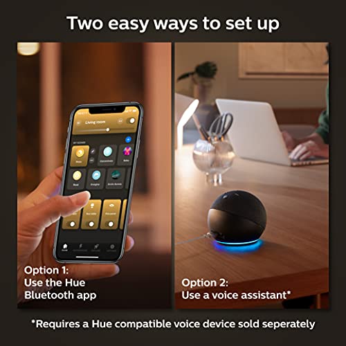 Philips Hue 2-Pack White A19 Medium Lumen Smart Bulb, 1100 Lumens, Bluetooth & Zigbee Compatible (Hue Hub Optional), Works With Alexa & Google Assistant, White (Dimmable Only),75 Watts #TOP7