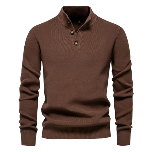 Pull à manches longues pour homme - Évitez les coups de froid avec le col montant zippé