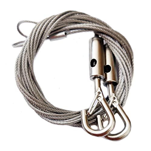 Image of 2Pcs Adjustable Picture Hanging Wire, GDQLCNXB Frame Kit Heavy Duty Stainless Steel Wire Rope 6.5ft /2m for Mirror Hanging Hardware /Light Lamp /Billboards /Basket /Flowerpot Hold Up to 44lb /20kg