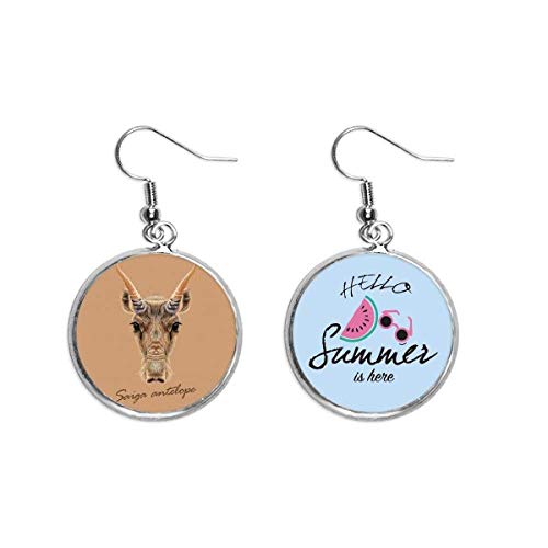 Pendientes de sandía y antílope Saiga de resina para el lóbulo