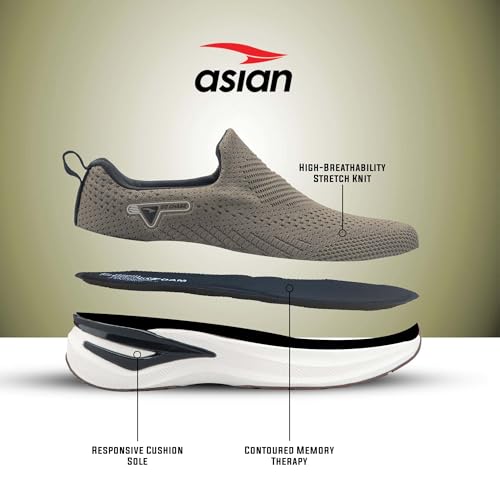 Image of ASIAN Wonderwalk Pro-16 Men's Walking Shoes with Ultra-Soft Cushioning | Slip- On Shoes with Lightweight Design | Ideal for Daily Walking, Gym & Travel