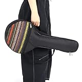 APLICACIÓN ---- Con un hermoso estilo étnico, esta funda se adapta perfectamente a banjo pequeño de 4 cuerdas, muy práctica.