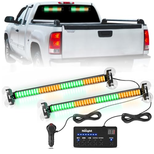 Image of Nilight 144 LED Strobe Traffic Advisor Light Bar Amber Green w /Controller