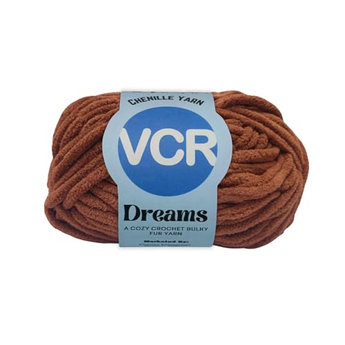 Image of VCR Chocolate Brown, 100 Grams Hank, 60 Meters Length, Premium Polyester Ball for Crochet and Knitting, Pack of 1 Yarn, Soft and Bulky Fur Suitable for DIY