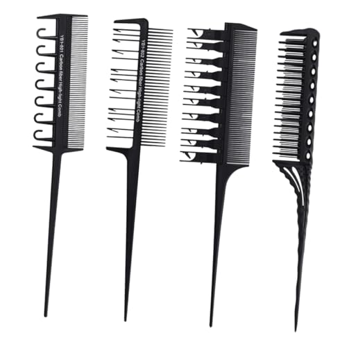 Healeved 4pièces Peignes pour Coiffure et Mèches Applicateur de Teinture Capillaire Peigne à Mèches pour Coloration et Séchage des Cheveux