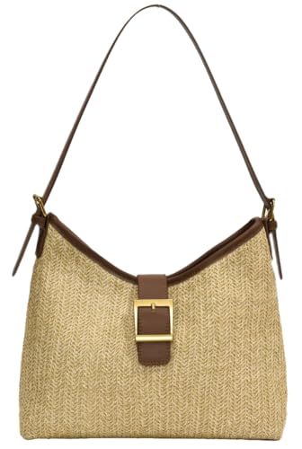 Straw Shoulder Bag Straw Beach Bags For Women Tote Bag For Travel Rattan Purses Summer Casual Handwoven Travel Handbags 2025