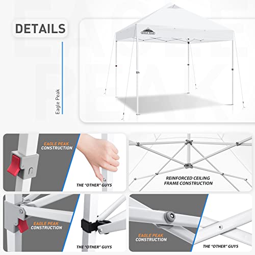 EAGLE-PEAK-10-x-10-Heavy-Duty-Commercial-Canopy-Tent-Pop-Up-Industrial-Instant-Canopy-Shelter-with-100-Square-Feet-of-Shade-White EAGLE PEAK 10 x 10 Heavy Duty Commercial Canopy Tent Pop Up Industrial Instant Canopy Shelter with 100 Square Feet of Shade White