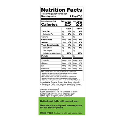 Wellements Organic Elderberry Pops For Kids | Daily Children's Immune Support, Made With Organic Elderberries, Usda Certified Organic, No Artificial Colors Or Preservatives | 10 Count, 3 Years + #TOP1