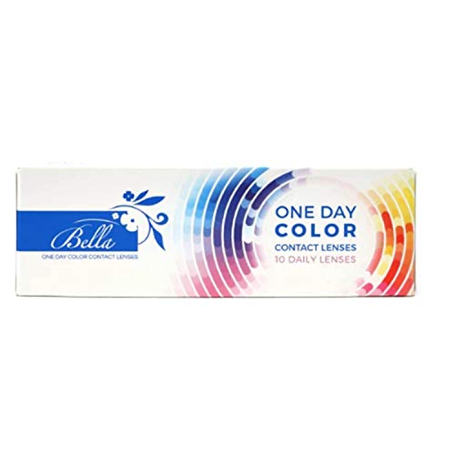 BELLA 1-DAY farbige Kontaktlinsen BLUISH GRAY (Dioptrien -0.00) – 10x stark deckende Tageslinsen, Natürliche Farblinsen in Blau-Grau, perfekt für dunkle Augen, ohne Stärke