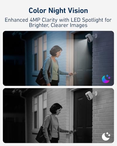 Image of Solar Cameras Wireless Outdoor, 4PCS 4MP Solar Powered Cameras for Home Surveillance Security System, Color Night Vision, 2.4G /5G WiFi 10CH NVR, No Monthly Fee with 128G SD Card