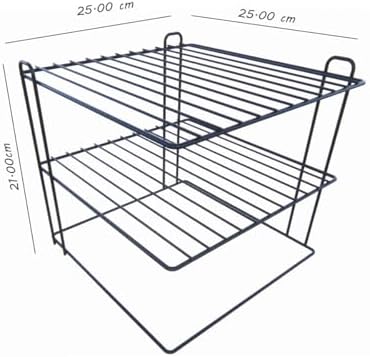 TEOME Büyük Boy 3 katlı Tabaklık Dolap Içi Düzenleyici Organizer Tezgah Banyo Tabak Bardak Düzenleme - Görsel 4