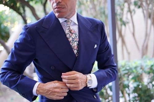 Image of OTAA Floral Necktie Casual Ties for Men - Perfect Neck Tie for Groomsmen Wedding Ties or Formal Occasions