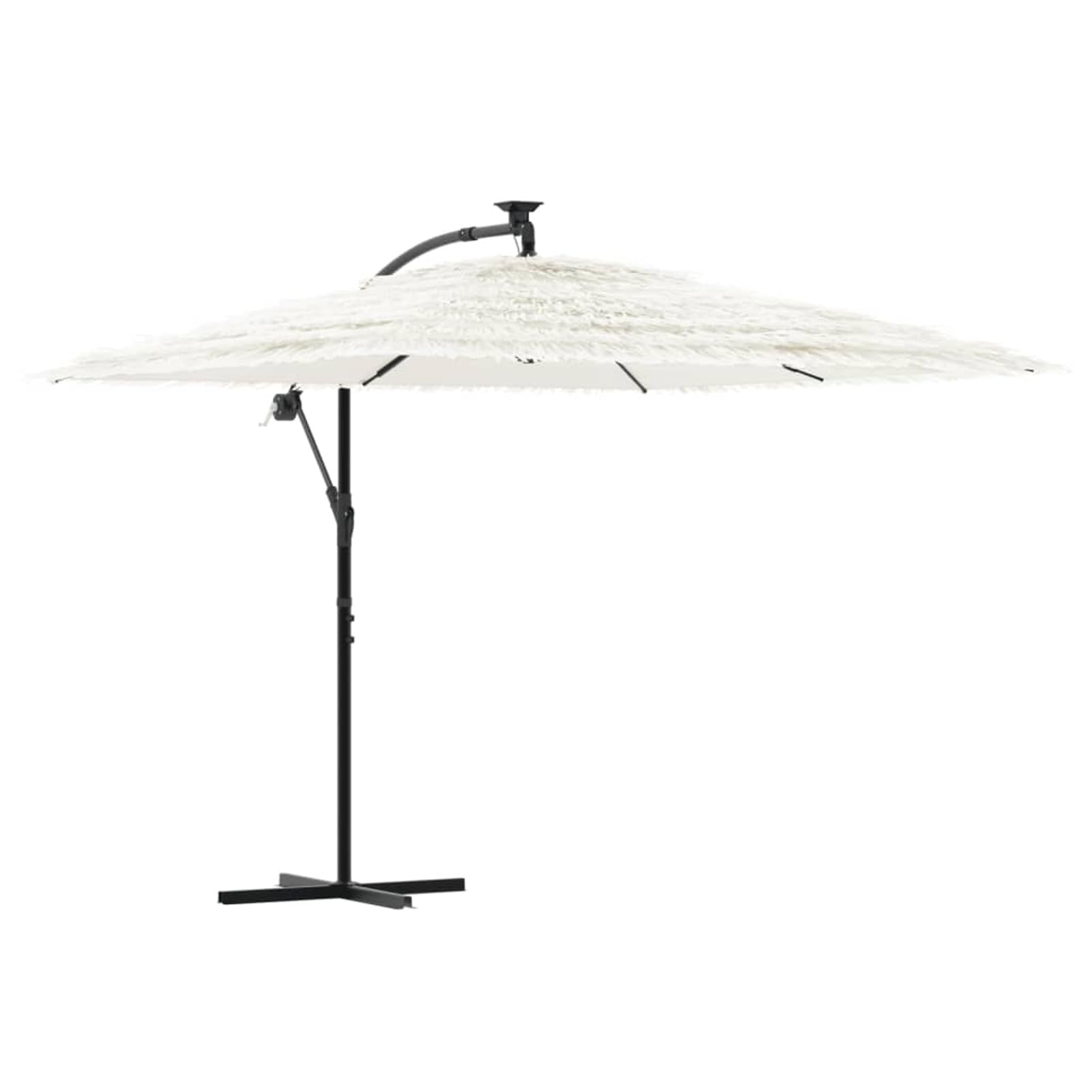 Homgoday Sombrilla de jardín con Poste de Acero Blanca 269x269x235 cm Sombrilla Terraza Exterior, Sombrilla Jardín Grande Orientable Jardín Parasol Balcón