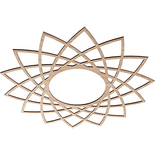 Image of Ekena Millwork 30 inchOD x 11 1 /2 inchID x 1 /4 inchT Eleanor Wood Fretwork Pierced Ceiling Medallion, Alder