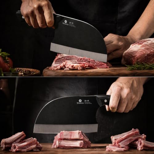 Image of imarku 6.7 inch Butcher Knife, Serbian Cleaver Knife Japanese Steel, Dad Gifts