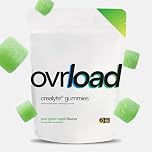 Ovrload Crealyte® Gummies, 90 Creatine Gummies (1 Month Supply), 4500mg per Serving, Added Electrolytes Vitamin D3 & Pink Himalayan Salt, Creatine Monohydrate Gummy for Men & Women, Sour Green Apple