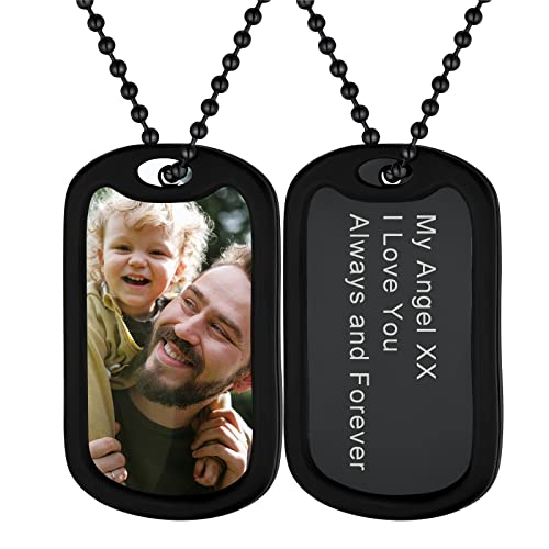 Product Image of the Supcare Picture Necklace Personalized Photo Pendant for Men Customized Necklaces for Man Memorial Dog Tag Chain Hip Hop Jewelry Gifts for Men Christmas