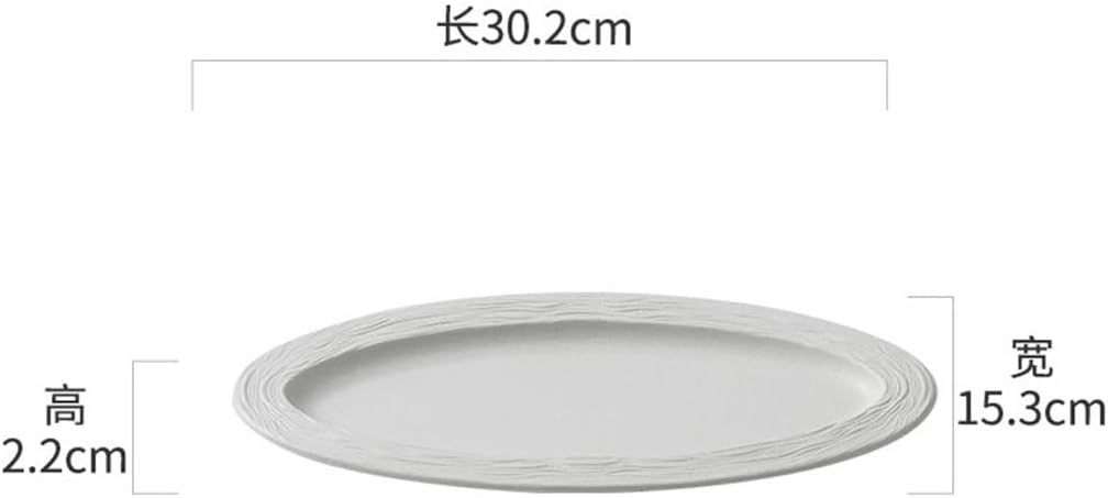 Household Steam Fish Plate Ceramic Oval Loaded Vegetable