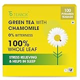 Teabox Premium Darjeeling Green Tea With Chamomile Flowers | 100% Whole Leaf & 0% Bitterness | Green Tea From The Himalayas | 100 Tea Bags (Low Caffeine)