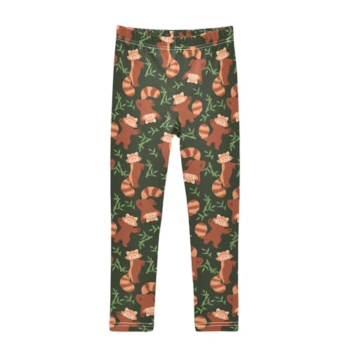 Girls Basic Leggings Baby Girls Pants Red Pandas Soft Footless Stretchy Tights Pants 4-10Y