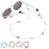 Kalevel Eyeglass Chains Beaded Eyeglass Straps Holder Around Neck for Women Pink