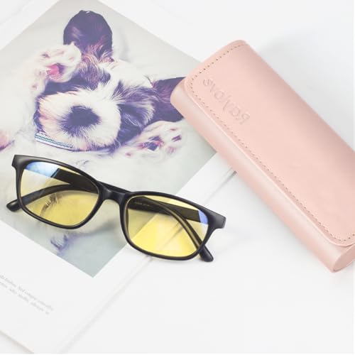 Image of RayLove Hard Shell Glasses Case, Lightweight Leather Eyeglass Case, Travel-Friendly Sunglasses Protector for Men & Women