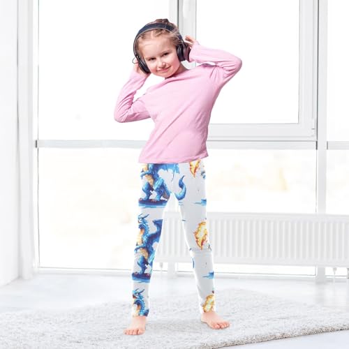 Girls Leggings Pixel Dragon Breathing Fire Toddler Girls Clothes Leggings for Girls Toddler Girls Leggings 3-4T4