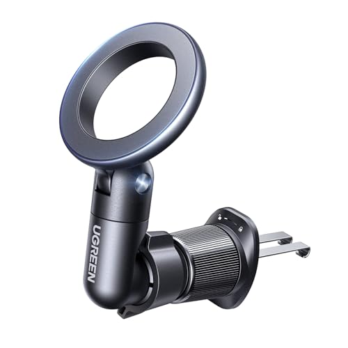 UGREEN Magsafe Car Mount with Double Hock Lock Magnetic Phone Holder with 20x N52 Magnet, Air Vent Car Phone Holder Compatible with iPhone 17 Air 16 Pro Max Plus 15 14 13 12