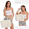 KALIDI White Tote Bag Large Leather Work Tote Bags For Women White Handbags For Women Tote Bag With Zip For School Uni #5
