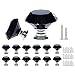 12 Pcs Negro Pomos y Tiradores Cristal, Tiradores para Cajones con 2 Tornillos de Tamaño, Pomos y Tiradores de Muebles, Manijas de Puertas para Tocador, Cocina, Armarios, Gabinetes (30mm)