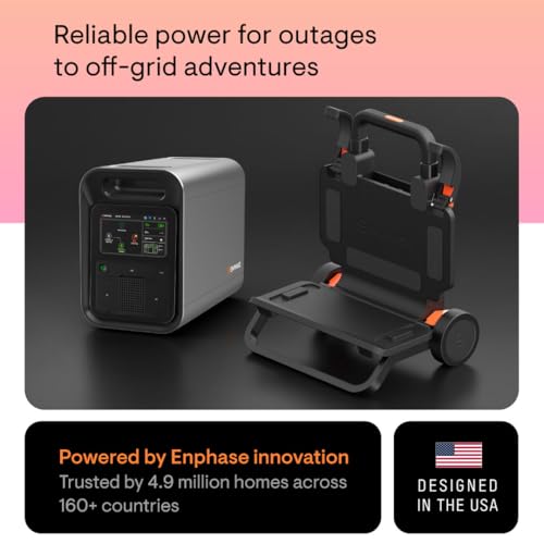 Image of Enphase IQ PowerPack 1500Wh + IQ Cart | UL 9540A Certified Portable Power Station | Home Backup Power Outage Emergency | LFP Battery | IQ8 Microinverters | Solar Generator | Enphase App