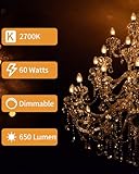 Vanke E14 SES Dimmable Candle Bulb, 60W, Warm White 2700K, 650 Lumens, Clear C35 Shape, Energy Saving, Pack of 12 - Image 3
