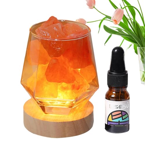 Kustimantu Batería Difusor de Aceite, Difusor de Aceite a Batería | Difusor de Cristal Natural con 10 ml Aceite | Productos de decoración del hogar, accesorios interiores estéticos para el coche, para