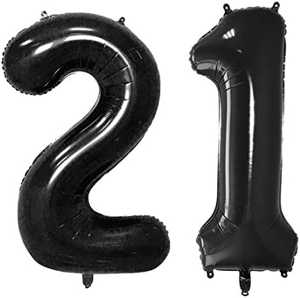 40inch Black 21 Helium Jumbo Digital Quantity Balloons