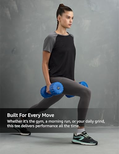 Image of Symbol Premium Women's Solid Regular Fit Sports Stretch T-Shirt | Round Neck | Raglan Sleeve | Moisture-Wicking | Activewear | Running | Gym | Plain (Available in Plus Sizes)