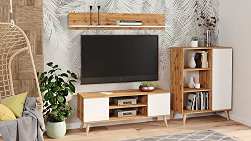 Meuble TV Focus 135 chêne, rangement + soft close KOBI