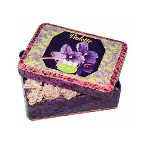 Barnier | Caramelos violetas | Caramelos Enlatados Con Sabor A Violeta | Contenedor con Caramelos Violeta | Caramelos Dulces De Frutas - 150 Gr