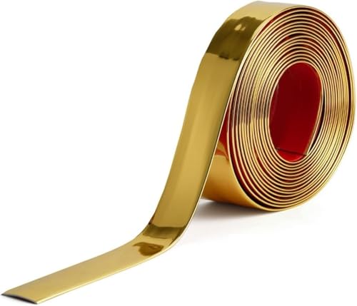 Bande décorative autocollante BULINO 5m moulure flexible or 40mm sans perçage