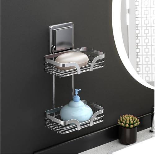 ANMEISH Self Adhesive Soap Dishes Wall Mounted, SUS 304 Stainless Steel