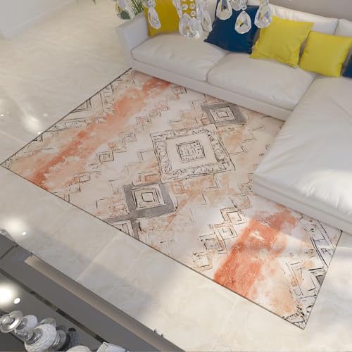 Tapis de sol géométrique moderne 180x210 cm aux finitions soignées pour salon - 3