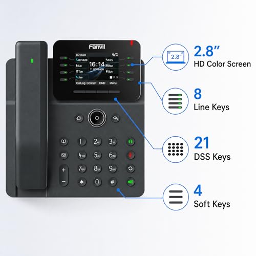 Teléfono IP Fanvil V62 Pro con Bluetooth y 12 líneas SIP miniatura 2